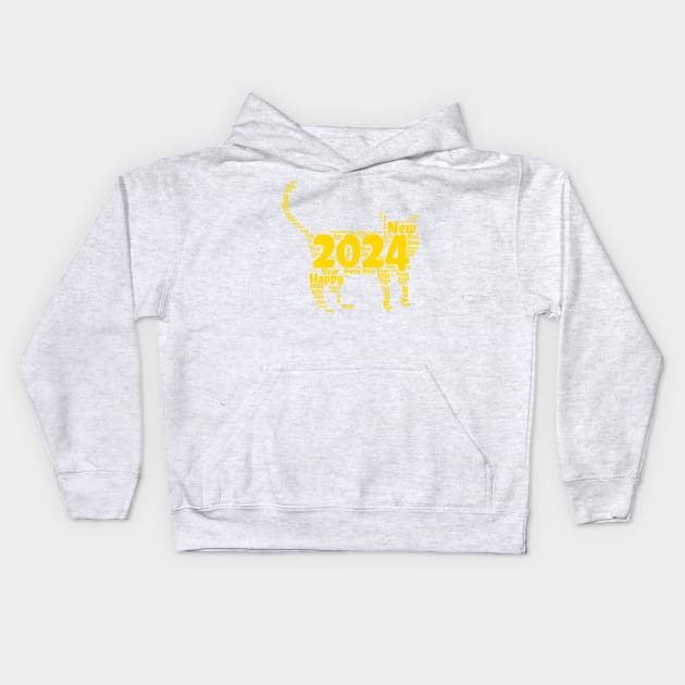 Happy New Year 2024 Kids Hoodie by FehuMarcinArt